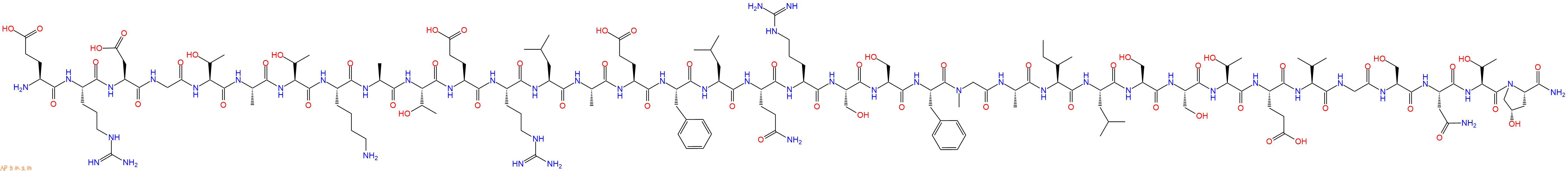 专肽生物产品H2N-Glu-Arg-Asp-Gly-Thr-Ala-Thr-Lys-Ala-Thr-Glu-Arg-Leu-Ala-Glu-Phe-Leu-Gln-Arg-Ser-Ser-Phe-Sar-Ala-Ile-Leu-Ser-Ser-Thr-Glu-Val-Gly-Ser-Asn-Thr-Hyp-CONH2