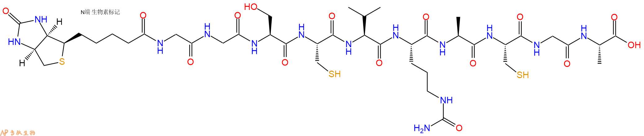 专肽生物产品Biotinyl-Gly-Gly-Ser-Cys-Val-Cit-Ala-Cys-Gly-Ala-OH