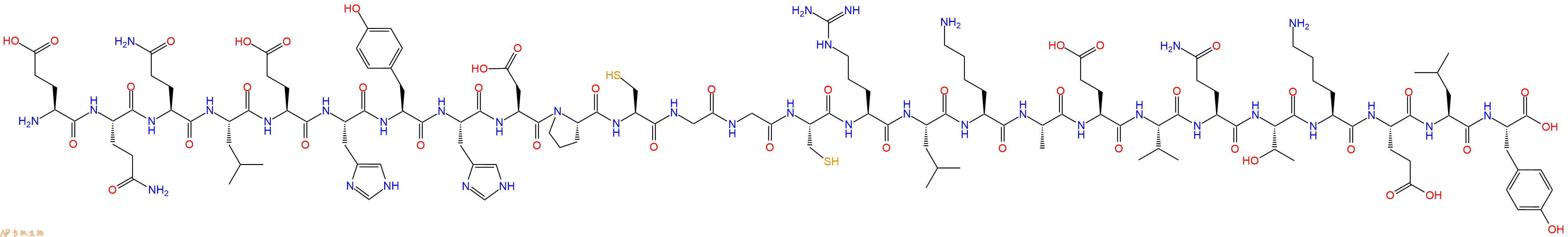 专肽生物产品H2N-Glu-Gln-Gln-Leu-Glu-His-Tyr-His-Asp-Pro-Cys-Gly-Gly-Cys-Arg-Leu-Lys-Ala-Glu-Val-Gln-Thr-Lys-Glu-Leu-Tyr-OH