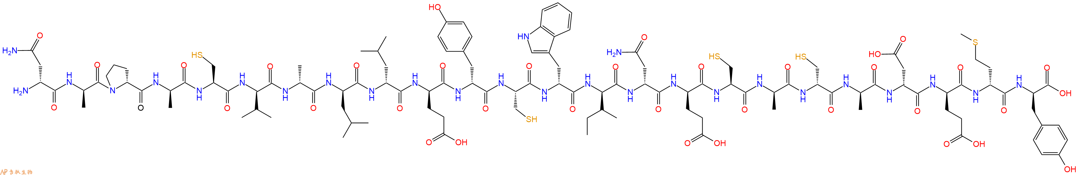 专肽生物产品H2N-DAsn-DAla-DPro-DAla-Cys-DVal-DAla-DLeu-DLeu-DGlu-DTyr-Cys-DTrp-DIle-DAsn-DGlu-Cys-DAla-DCys-DAla-DAsp-DGlu-DMet-DTyr-OH