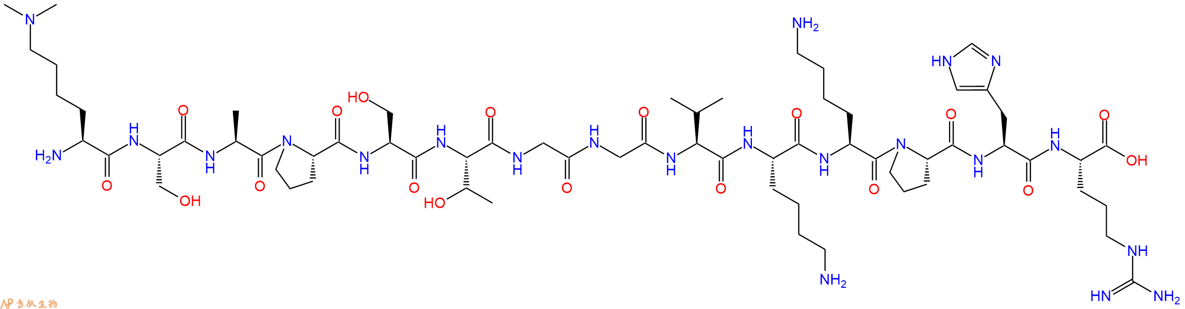 专肽生物产品H2N-Lys(Me)2-Ser-Ala-Pro-Ser-Thr-Gly-Gly-Val-Lys-Lys-Pro-His-Arg-OH