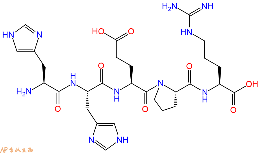 专肽生物产品H2N-His-His-Glu-Pro-Arg-OH