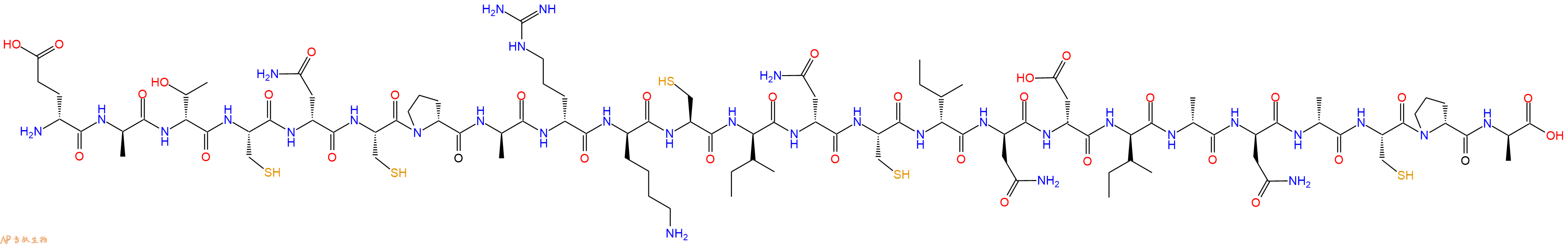 专肽生物产品H2N-DGlu-DAla-DThr-Cys-DAsn-Cys-DPro-DAla-DArg-DLys-Cys-DIle-DAsn-Cys-DIle-DAsn-DAsp-DIle-DAla-DAsn-DAla-Cys-DPro-DAla-OH