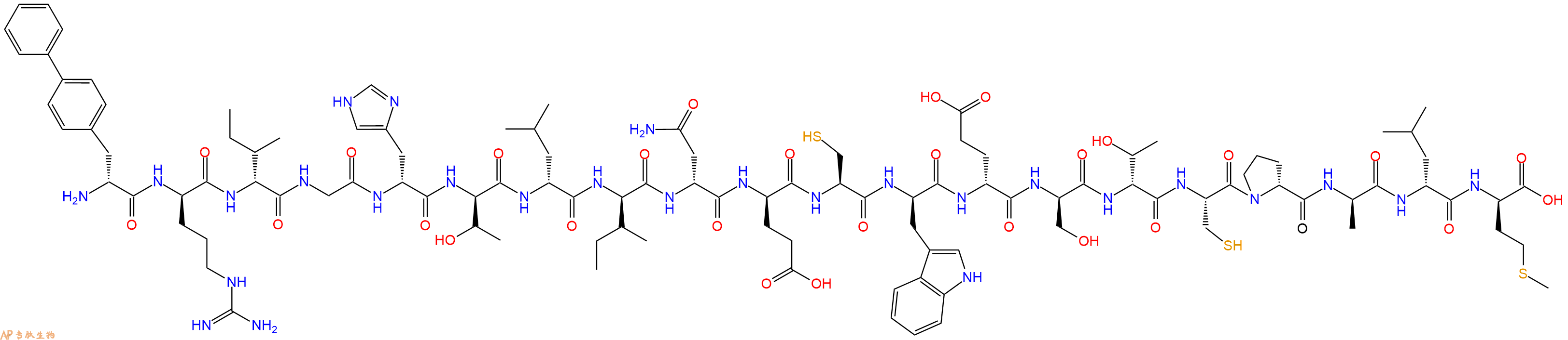 专肽生物产品H2N-DBip-DArg-DIle-Gly-DHis-DThr-DLeu-DIle-DAsn-DGlu-Cys-DTrp-DGlu-DSer-DThr-Cys-DPro-DAla-DLeu-DMet-OH