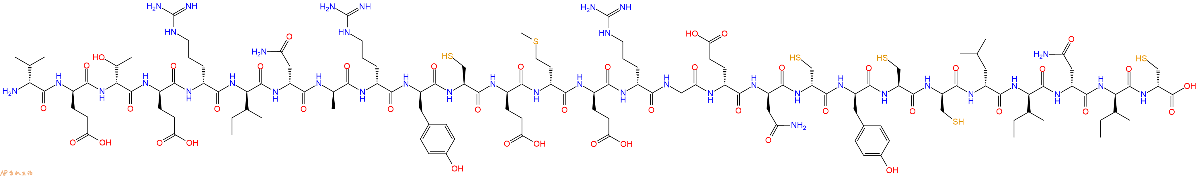 专肽生物产品H2N-DVal-DGlu-DThr-DGlu-DArg-DIle-DAsn-DAla-DArg-DTyr-Cys-DGlu-DMet-DGlu-DArg-Gly-DGlu-DAsn-DCys-DTyr-Cys-DCys-DLeu-DIle-DAsn-DIle-DCys-OH