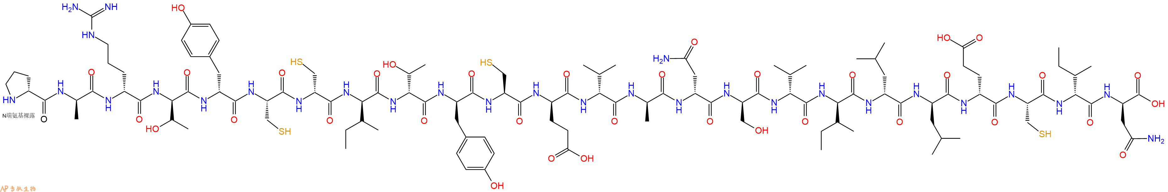 专肽生物产品H2N-DPro-DAla-DArg-DThr-DTyr-Cys-DCys-DIle-DThr-DTyr-Cys-DGlu-DVal-DAla-DAsn-DSer-DVal-DIle-DLeu-DLeu-DGlu-Cys-DIle-DAsn-OH