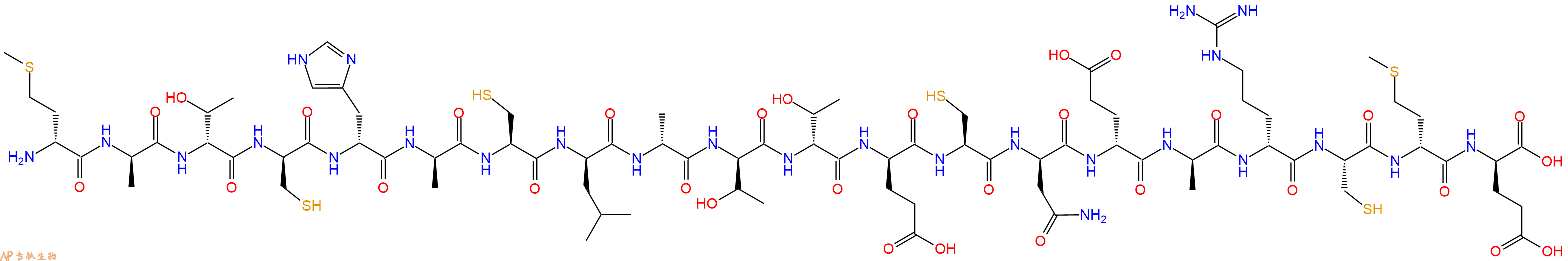 专肽生物产品H2N-DMet-DAla-DThr-DCys-DHis-DAla-Cys-DLeu-DAla-DThr-DThr-DGlu-Cys-DAsn-DGlu-DAla-DArg-Cys-DMet-DGlu-OH