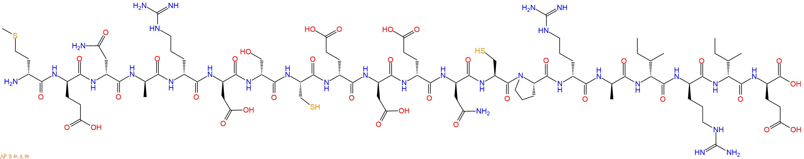 专肽生物产品H2N-DMet-DGlu-DAsn-DAla-DArg-DAsp-DSer-Cys-DGlu-DAsp-DGlu-DAsn-Cys-Pro-DArg-DAla-DIle-DArg-DIle-DGlu-OH