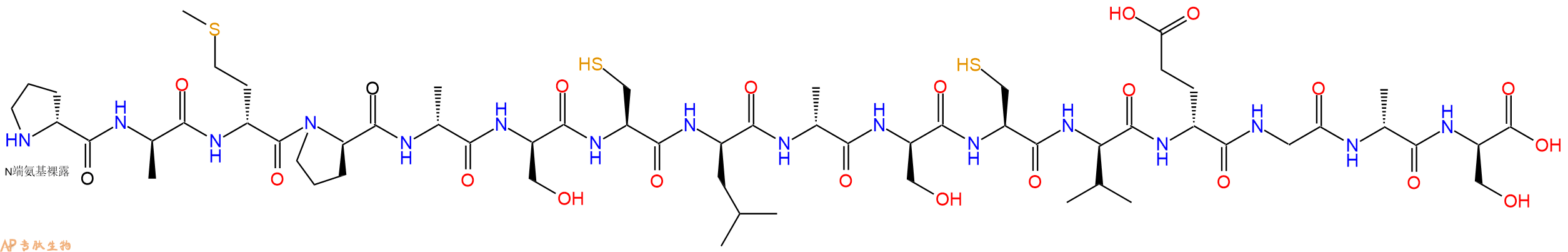 专肽生物产品H2N-DPro-DAla-DMet-DPro-DAla-DSer-Cys-DLeu-DAla-DSer-Cys-DVal-DGlu-Gly-DAla-DSer-OH