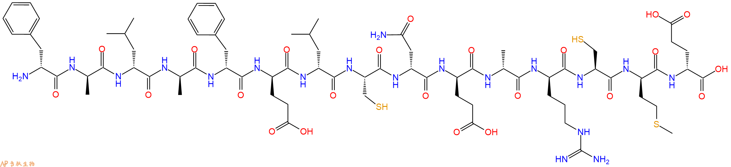 专肽生物产品H2N-DPhe-DAla-DLeu-DAla-DPhe-DGlu-DLeu-Cys-DAsn-DGlu-DAla-DArg-Cys-DMet-DGlu-OH