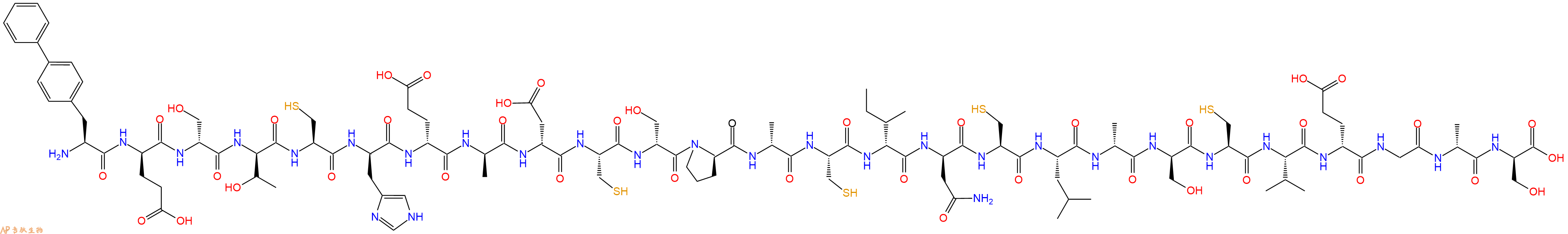 专肽生物产品H2N-Bip-DGlu-DSer-DThr-Cys-DHis-DGlu-DAla-DAsp-Cys-DSer-DPro-DAla-Cys-DIle-DAsn-Cys-Leu-DAla-DSer-Cys-Val-DGlu-Gly-DAla-DSer-OH
