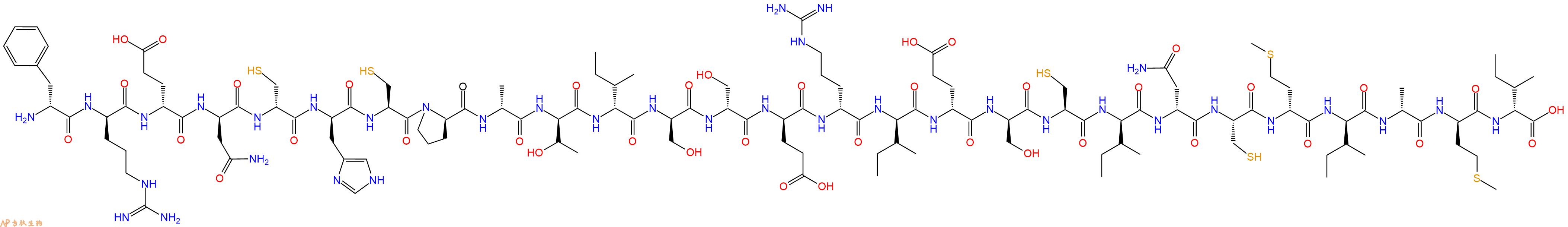 专肽生物产品H2N-DPhe-DArg-DGlu-DAsn-DCys-DHis-Cys-DPro-DAla-DThr-DIle-DSer-DSer-DGlu-DArg-DIle-DGlu-DSer-Cys-DIle-DAsn-Cys-DMet-DIle-DAla-DMet-DIle-OH