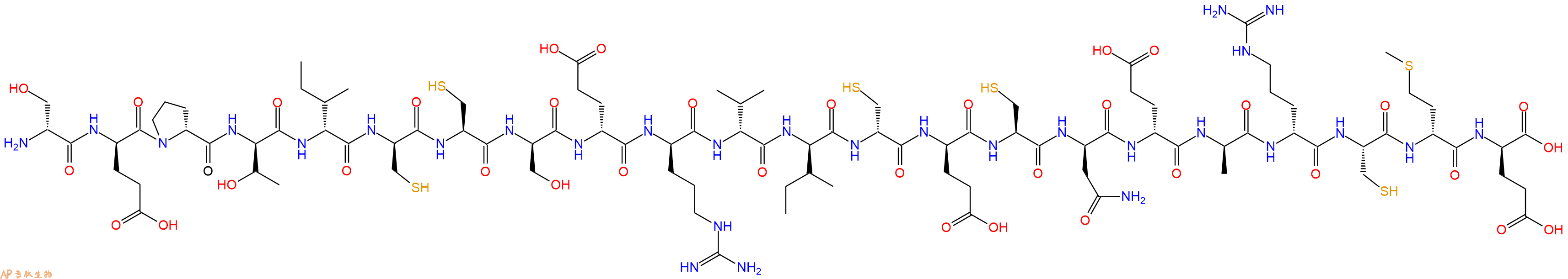 专肽生物产品H2N-DSer-DGlu-DPro-DThr-DIle-DCys-Cys-DSer-DGlu-DArg-DVal-DIle-DCys-DGlu-Cys-DAsn-DGlu-DAla-DArg-Cys-DMet-DGlu-OH
