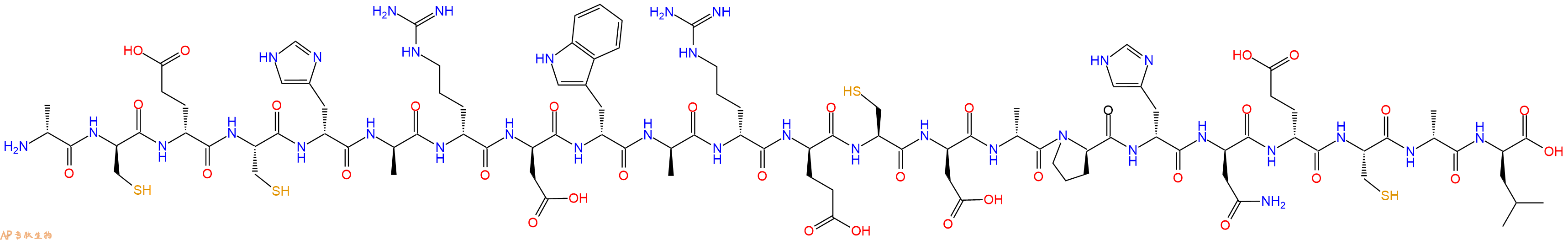 专肽生物产品H2N-DAla-DCys-DGlu-Cys-DHis-DAla-DArg-DAsp-DTrp-DAla-DArg-DGlu-Cys-DAsp-DAla-DPro-DHis-DAsn-DGlu-Cys-DAla-DLeu-OH