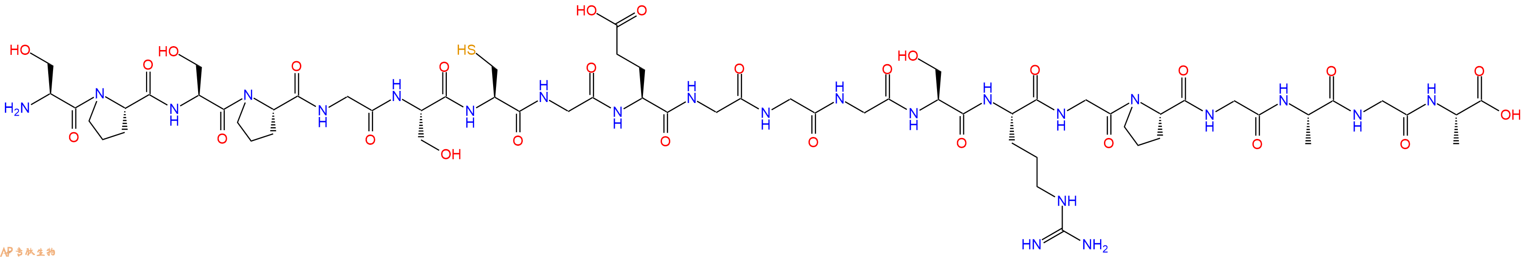 专肽生物产品H2N-Ser-Pro-Ser-Pro-Gly-Ser-Cys-Gly-Glu-Gly-Gly-Gly-Ser-Arg-Gly-Pro-Gly-Ala-Gly-Ala-OH