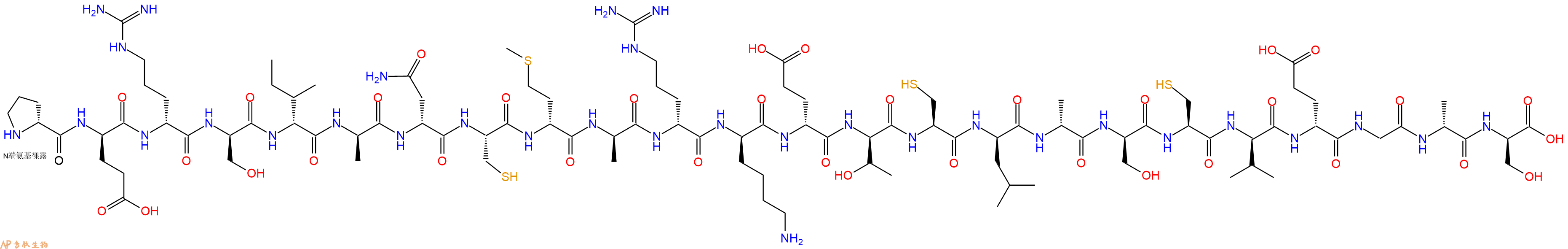 专肽生物产品H2N-DPro-DGlu-DArg-DSer-DIle-DAla-DAsn-Cys-DMet-DAla-DArg-DLys-DGlu-DThr-Cys-DLeu-DAla-DSer-Cys-DVal-DGlu-Gly-DAla-DSer-OH