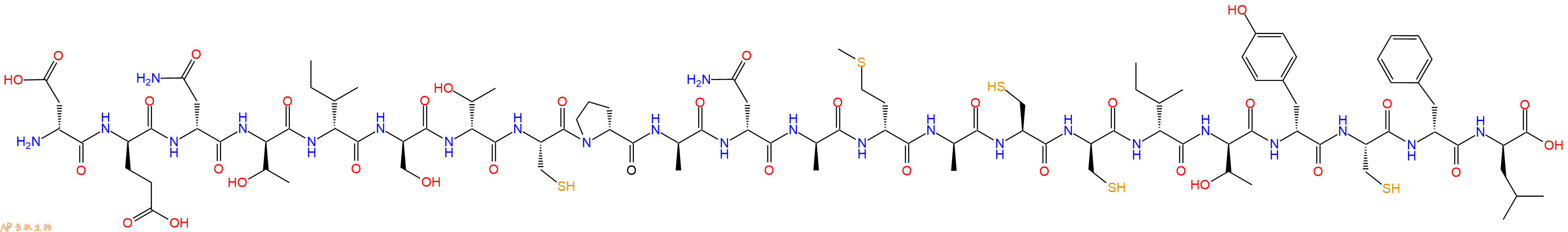 专肽生物产品H2N-DAsp-DGlu-DAsn-DThr-DIle-DSer-DThr-Cys-DPro-DAla-DAsn-DAla-DMet-DAla-Cys-DCys-DIle-DThr-DTyr-Cys-DPhe-DLeu-OH