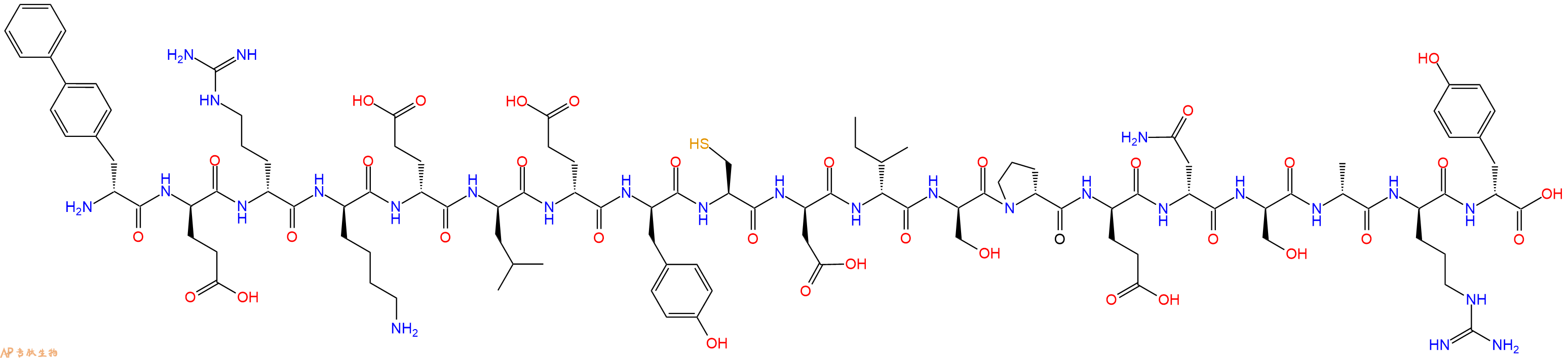 专肽生物产品H2N-DBip-DGlu-DArg-DLys-DGlu-DLeu-DGlu-DTyr-Cys-DAsp-DIle-DSer-DPro-DGlu-DAsn-DSer-DAla-DArg-DTyr-OH
