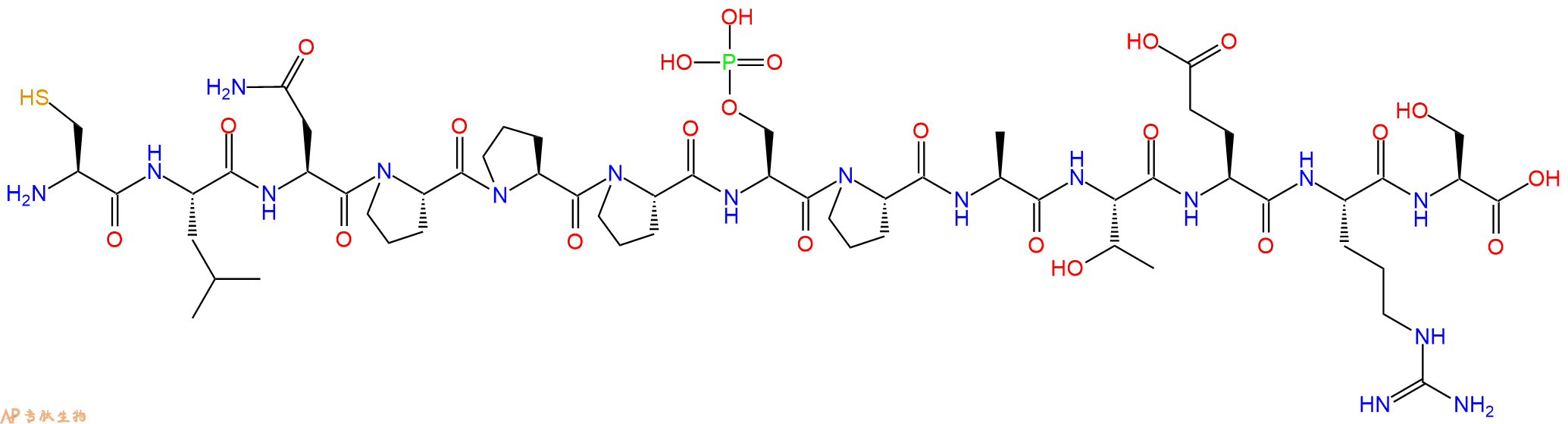 专肽生物产品H2N-Cys-Leu-Asn-Pro-Pro-Pro-Ser(PO3H2)-Pro-Ala-Thr-Glu-Arg-Ser-OH
