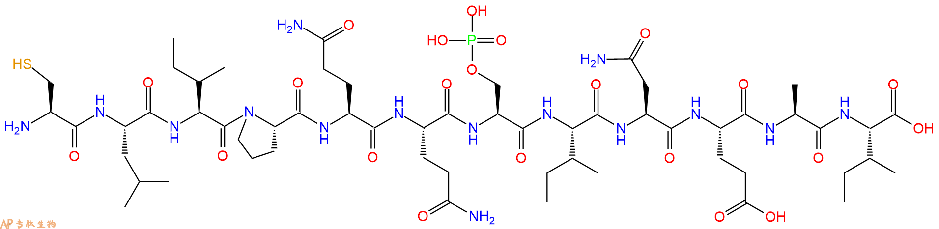 专肽生物产品H2N-Cys-Leu-Ile-Pro-Gln-Gln-Ser(PO3H2)-Ile-Asn-Glu-Ala-Ile-OH