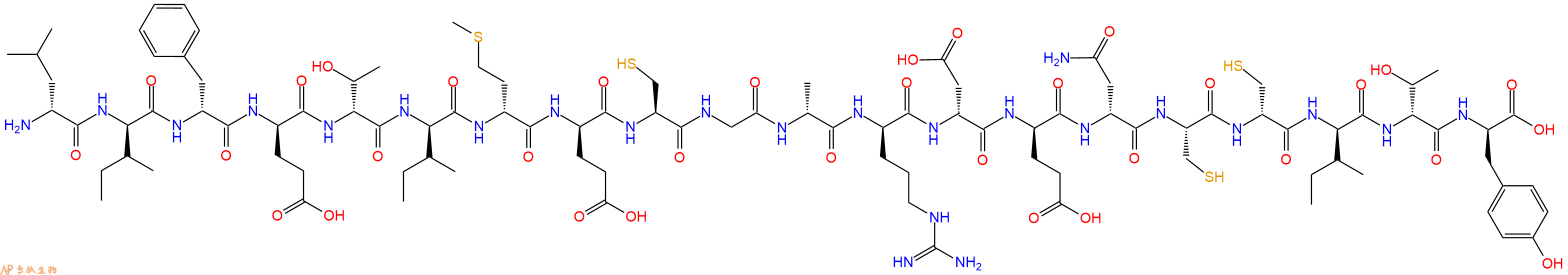 专肽生物产品H2N-DLeu-DIle-DPhe-DGlu-DThr-DIle-DMet-DGlu-Cys-Gly-DAla-DArg-DAsp-DGlu-DAsn-Cys-DCys-DIle-DThr-DTyr-OH