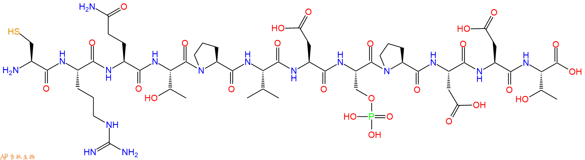 专肽生物产品H2N-Cys-Arg-Gln-Thr-Pro-Val-Asp-Ser(PO3H2)-Pro-Asp-Asp-Thr-OH