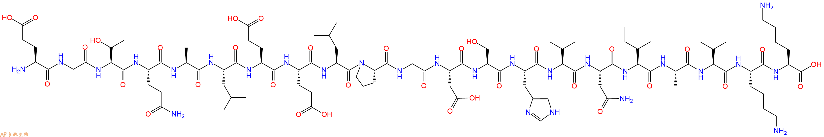 专肽生物产品H2N-Glu-Gly-Thr-Gln-Ala-Leu-Glu-Glu-Leu-Pro-Gly-Asp-Ser-His-Val-Asn-Ile-Ala-Val-Lys-Lys-OH
