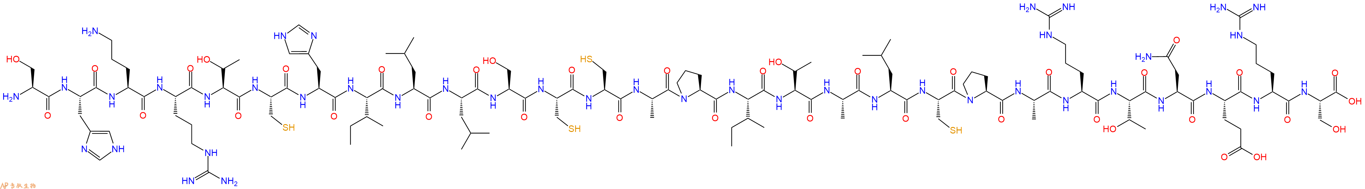 专肽生物产品H2N-Ser-His-Orn-Arg-Thr-Cys-His-Ile-Leu-Leu-Ser-Cys-Cys-Ala-Pro-Ile-Thr-Ala-Leu-Cys-Pro-Ala-Arg-Thr-Asn-Glu-Arg-Ser-OH