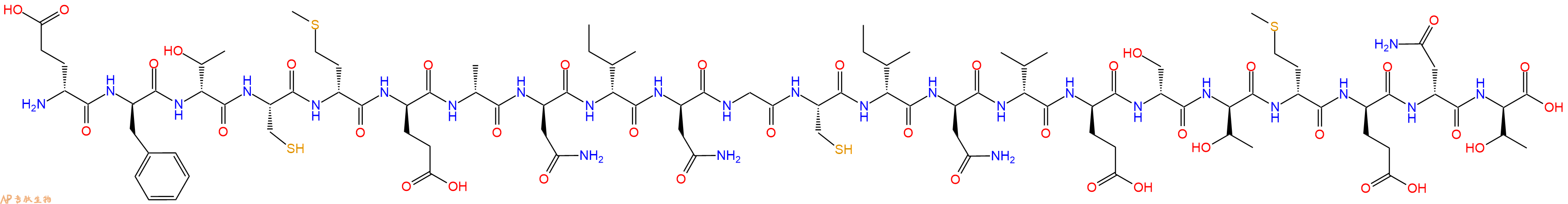 专肽生物产品H2N-DGlu-DPhe-DThr-Cys-DMet-DGlu-DAla-DAsn-DIle-DAsn-Gly-Cys-DIle-DAsn-DVal-DGlu-DSer-DThr-DMet-DGlu-DAsn-DThr-OH