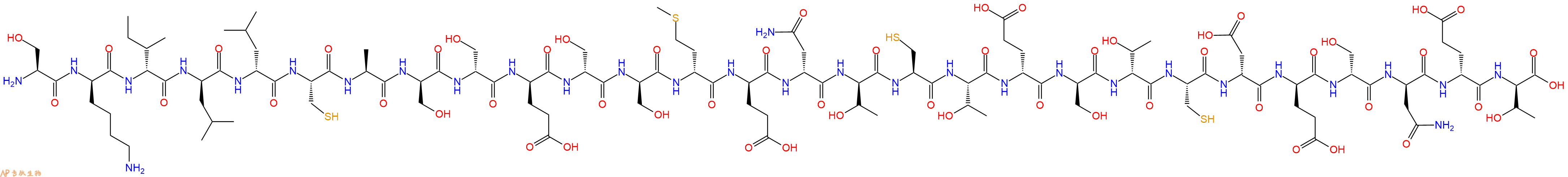 专肽生物产品H2N-Ser-DLys-DIle-DLeu-DLeu-Cys-Ala-DSer-DSer-DGlu-DSer-DSer-DMet-DGlu-DAsn-DThr-Cys-Thr-DGlu-DSer-DThr-Cys-DAsp-DGlu-DSer-DAsn-DGlu-DThr-OH
