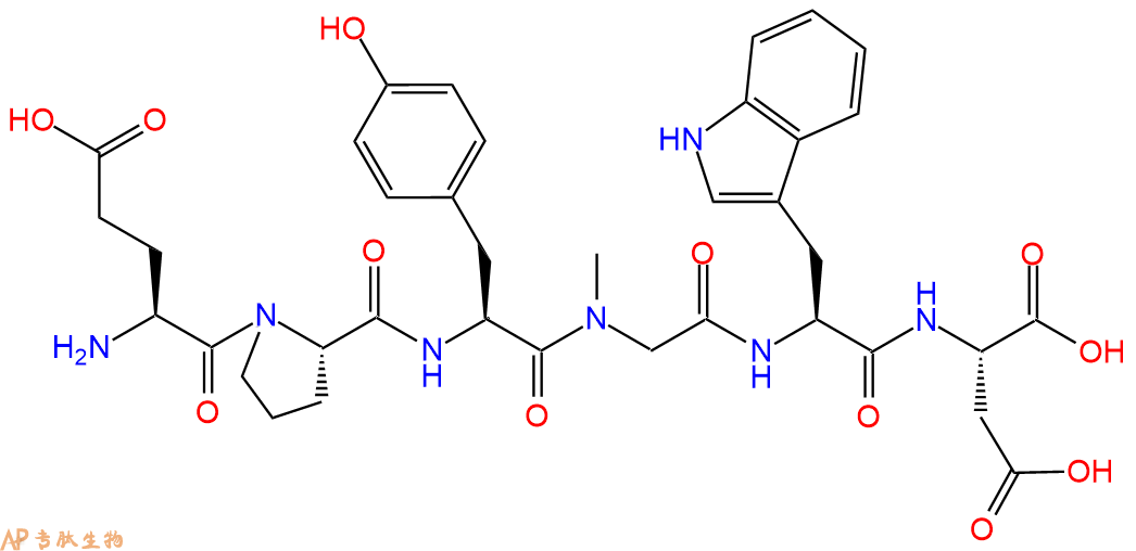 专肽生物产品H2N-Glu-Pro-Tyr-Sar-Trp-Asp-OH