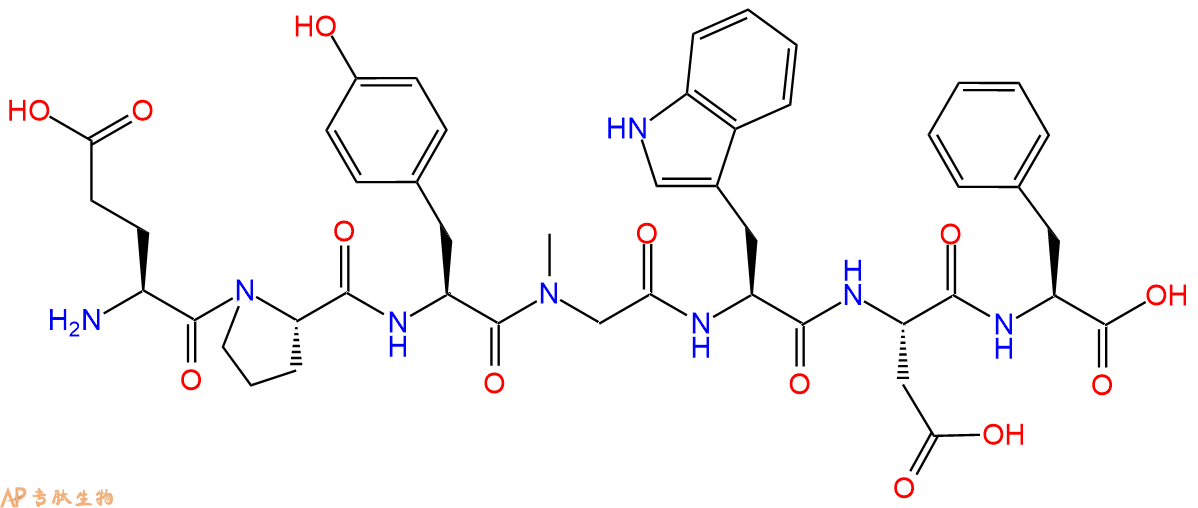 专肽生物产品H2N-Glu-Pro-Tyr-Sar-Trp-Asp-Phe-OH