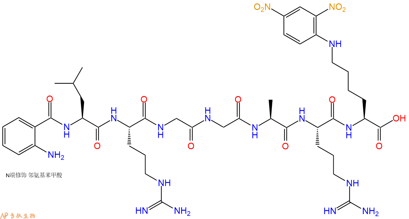 专肽生物产品Abz-Leu-Arg-Gly-Gly-Ala-Arg-Lys(Dnp)-OH