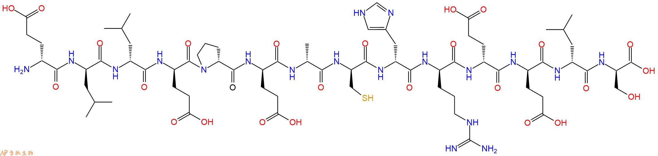 专肽生物产品H2N-DGlu-DLeu-DLeu-DGlu-DPro-DGlu-DAla-DCys-DHis-DArg-DGlu-DGlu-DLeu-DSer-OH