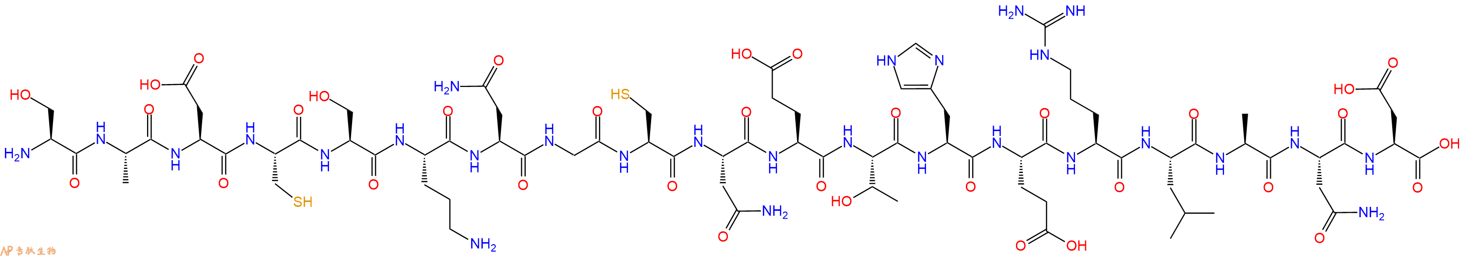 专肽生物产品H2N-Ser-Ala-Asp-Cys-Ser-Orn-Asn-Gly-Cys-Asn-Glu-Thr-His-Glu-Arg-Leu-Ala-Asn-Asp-OH