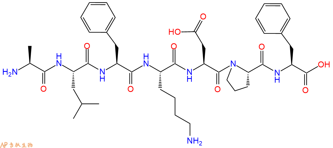 专肽生物产品H2N-Ala-Leu-Phe-Lys-Asp-Pro-Phe-OH