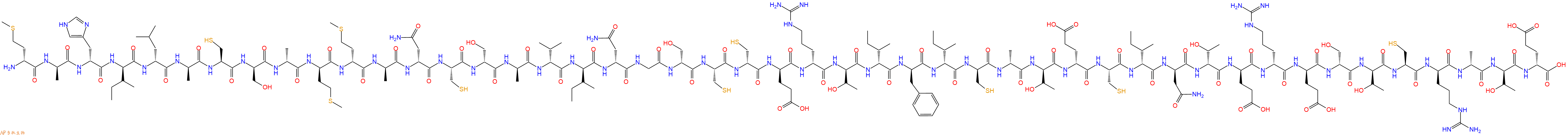 专肽生物产品H2N-DMet-DAla-DHis-DIle-DLeu-DAla-Cys-DSer-DAla-DMet-DMet-DAla-DAsn-Cys-DSer-DAla-DVal-DIle-DAsn-Gly-DSer-Cys-DCys-DGlu-DArg-DThr-DIle-DPhe-DIle-DCys-DAla-DThr-DGlu-Cys-DIle-DAsn-DThr-DGlu-DArg-DGlu-DSer-DThr-Cys-DArg-DAla-DThr-DGlu-OH
