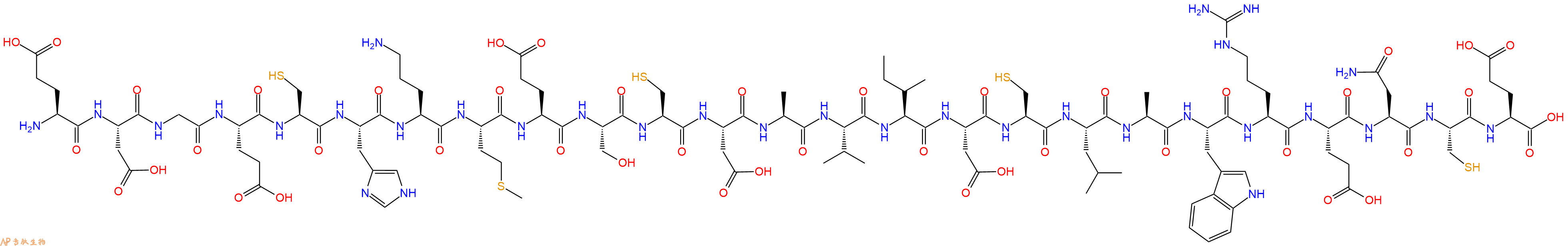 专肽生物产品H2N-Glu-Asp-Gly-Glu-Cys-His-Orn-Met-Glu-Ser-Cys-Asp-Ala-Val-Ile-Asp-Cys-Leu-Ala-Trp-Arg-Glu-Asn-Cys-Glu-OH