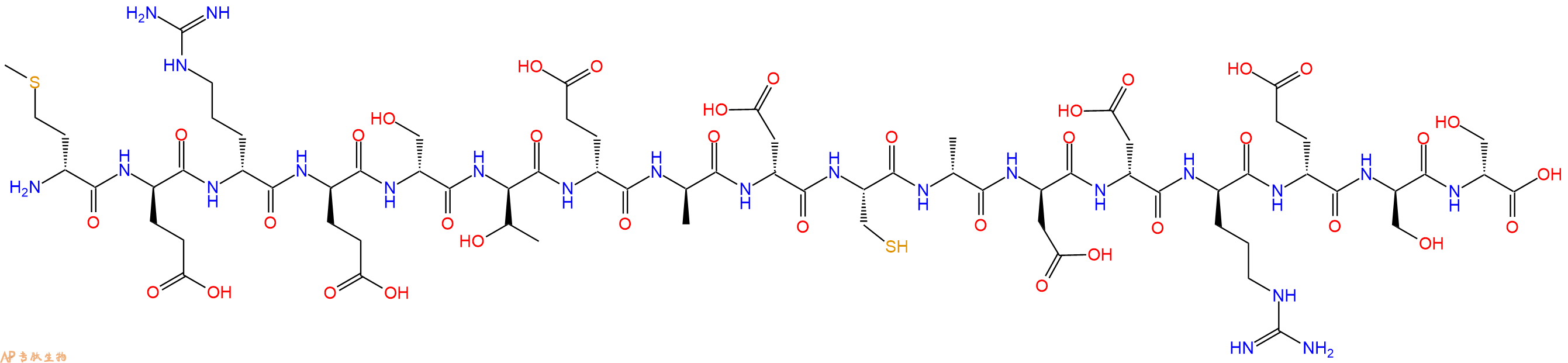 专肽生物产品H2N-DMet-DGlu-DArg-DGlu-DSer-DThr-DGlu-DAla-DAsp-Cys-DAla-DAsp-DAsp-DArg-DGlu-DSer-DSer-OH