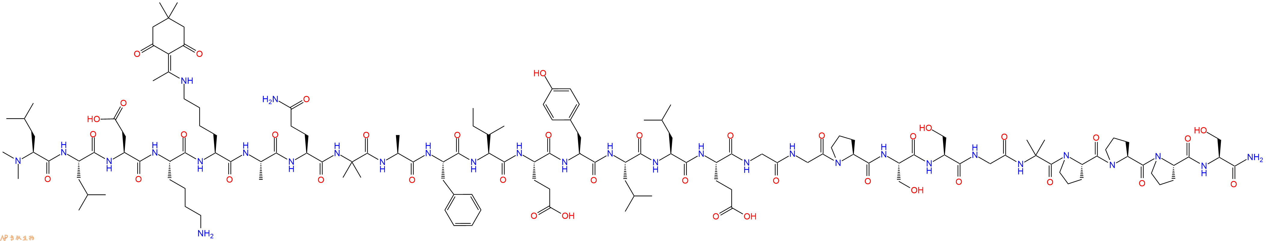 专肽生物产品H2N-(NMe)Leu-Leu-Asp-Lys-Lys(Dde)-Ala-Gln-Aib-Ala-Phe-Ile-Glu-Tyr-Leu-Leu-Glu-Gly-Gly-Pro-Ser-Ser-Gly-Aib-Pro-Pro-Pro-Ser-CONH2