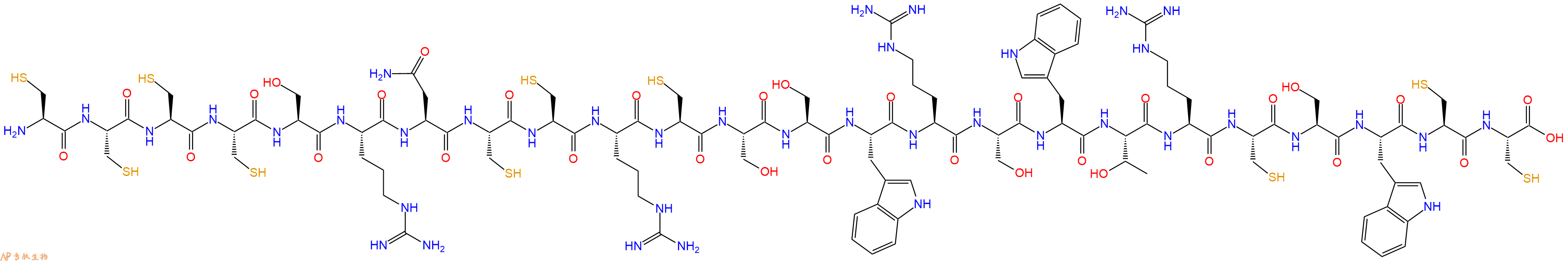 专肽生物产品H2N-Cys-Cys-Cys-Cys-Ser-Arg-Asn-Cys-Cys-Arg-Cys-Ser-Ser-Trp-Arg-Ser-Trp-Thr-Arg-Cys-Ser-Trp-Cys-Cys-OH