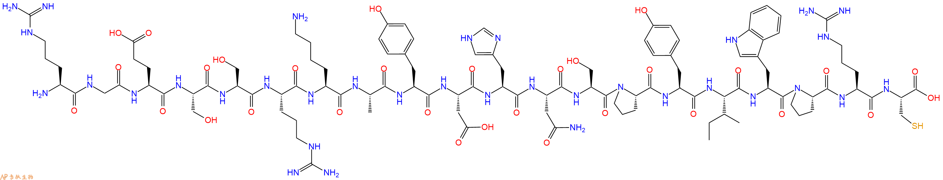 专肽生物产品H2N-Arg-Gly-Glu-Ser-Ser-Arg-Lys-Ala-Tyr-Asp-His-Asn-Ser-Pro-Tyr-Ile-Trp-Pro-Arg-Cys-OH