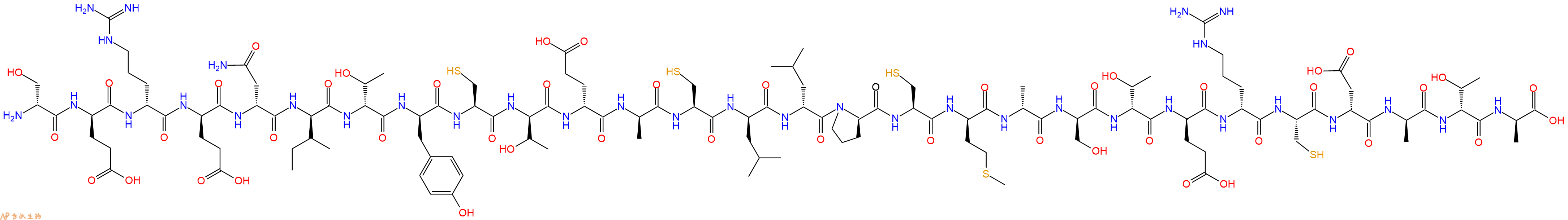 专肽生物产品H2N-DSer-DGlu-DArg-DGlu-DAsn-DIle-DThr-DTyr-Cys-DThr-DGlu-DAla-Cys-DLeu-DLeu-DPro-Cys-DMet-DAla-DSer-DThr-DGlu-DArg-Cys-DAsp-DAla-DThr-DAla-OH