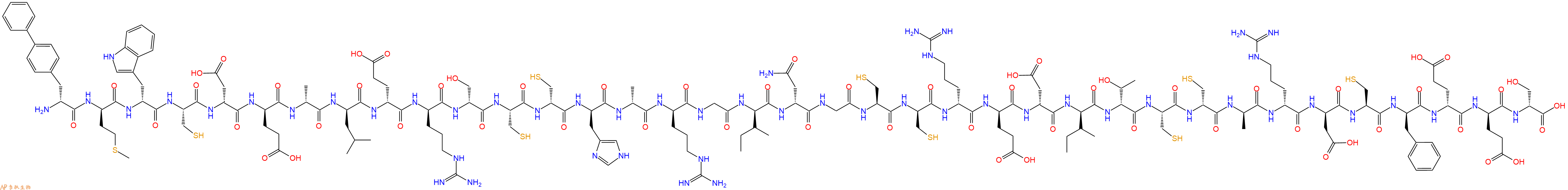 专肽生物产品H2N-DBip-DMet-DTrp-Cys-DAsp-DGlu-DAla-DLeu-DGlu-DArg-DSer-Cys-DCys-DHis-DAla-DArg-Gly-DIle-DAsn-Gly-Cys-DCys-DArg-DGlu-DAsp-DIle-DThr-Cys-DCys-DAla-DArg-DAsp-Cys-DPhe-DGlu-DGlu-DSer-OH
