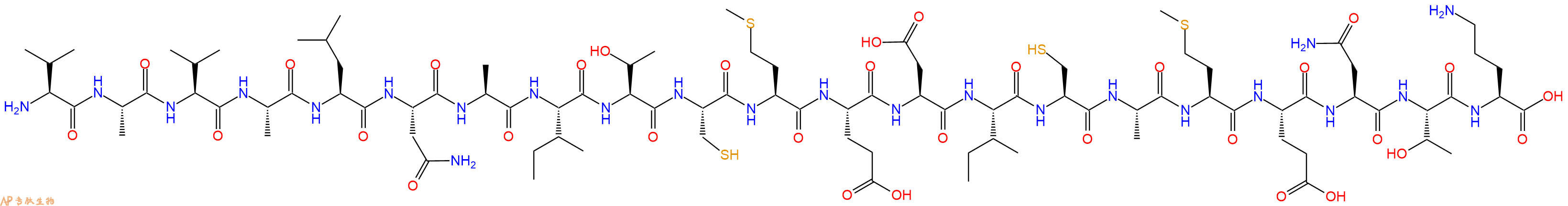专肽生物产品H2N-Val-Ala-Val-Ala-Leu-Asn-Ala-Ile-Thr-Cys-Met-Glu-Asp-Ile-Cys-Ala-Met-Glu-Asn-Thr-Orn-OH