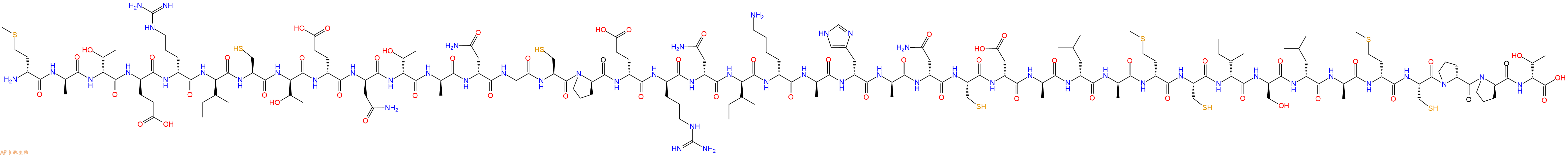 专肽生物产品H2N-DMet-DAla-DThr-DGlu-DArg-DIle-Cys-DThr-DGlu-DAsn-DThr-DAla-DAsn-Gly-Cys-DPro-DGlu-DArg-DAsn-DIle-DLys-DAla-DHis-DAla-DAsn-Cys-DAsp-DAla-DLeu-DAla-DMet-Cys-DIle-DSer-DLeu-DAla-DMet-Cys-DPro-DPro-DThr-OH