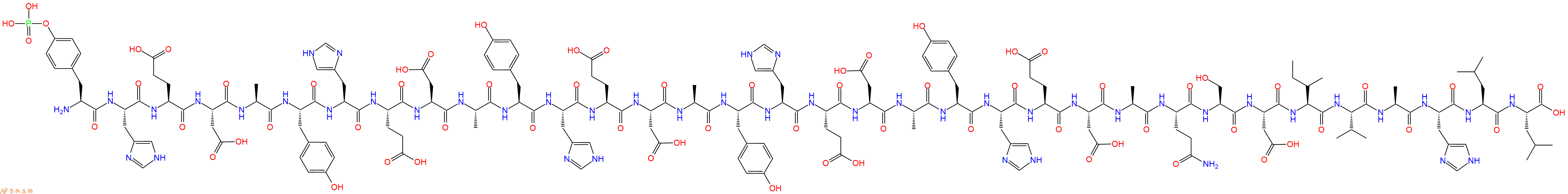 专肽生物产品H2N-Tyr(PO3H2)-His-Glu-Asp-Ala-Tyr-His-Glu-Asp-Ala-Tyr-His-Glu-Asp-Ala-Tyr-His-Glu-Asp-Ala-Tyr-His-Glu-Asp-Ala-Gln-Ser-Asp-Ile-Val-Ala-His-Leu-Leu-OH