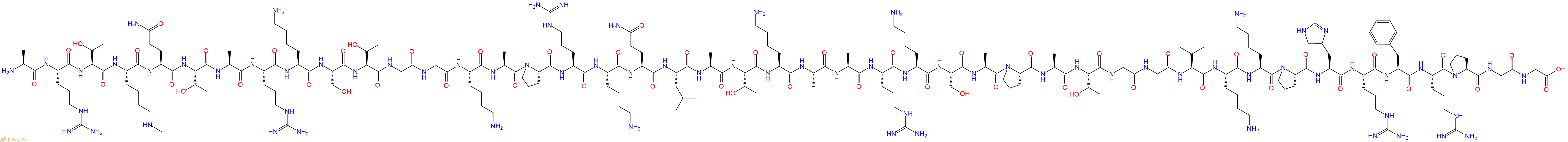 专肽生物产品H2N-Ala-Arg-Thr-Lys(Me)-Gln-Thr-Ala-Arg-Lys-Ser-Thr-Gly-Gly-Lys-Ala-Pro-Arg-Lys-Gln-Leu-Ala-Thr-Lys-Ala-Ala-Arg-Lys-Ser-Ala-Pro-Ala-Thr-Gly-Gly-Val-Lys-Lys-Pro-His-Arg-Phe-Arg-Pro-Gly-Gly-OH