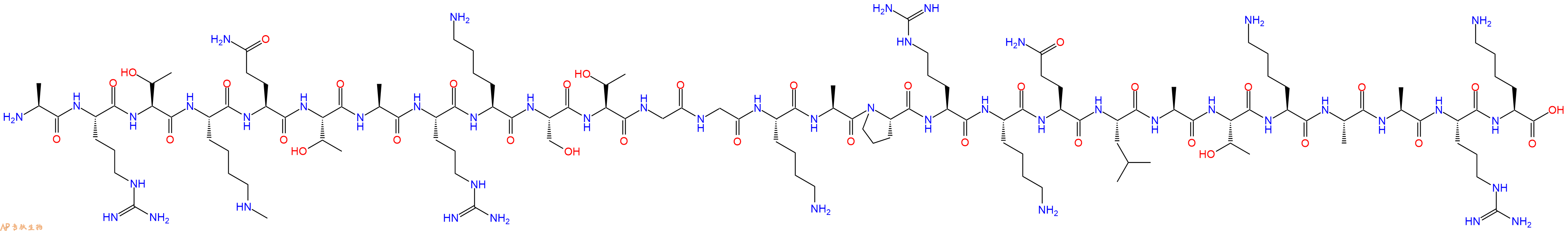 专肽生物产品H2N-Ala-Arg-Thr-Lys(Me)-Gln-Thr-Ala-Arg-Lys-Ser-Thr-Gly-Gly-Lys-Ala-Pro-Arg-Lys-Gln-Leu-Ala-Thr-Lys-Ala-Ala-Arg-Lys-OH