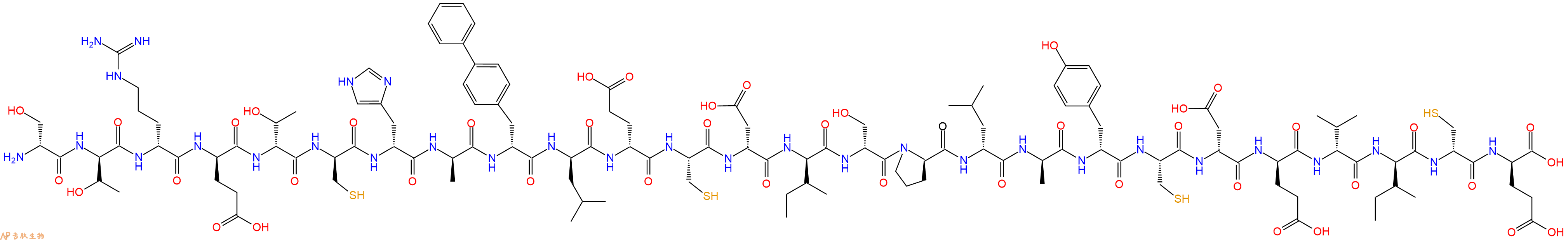 专肽生物产品H2N-DSer-DThr-DArg-DGlu-DThr-DCys-DHis-DAla-DBip-DLeu-DGlu-Cys-DAsp-DIle-DSer-DPro-DLeu-DAla-DTyr-Cys-DAsp-DGlu-DVal-DIle-DCys-DGlu-OH